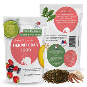 Hermit crab food with green smoothie flavor