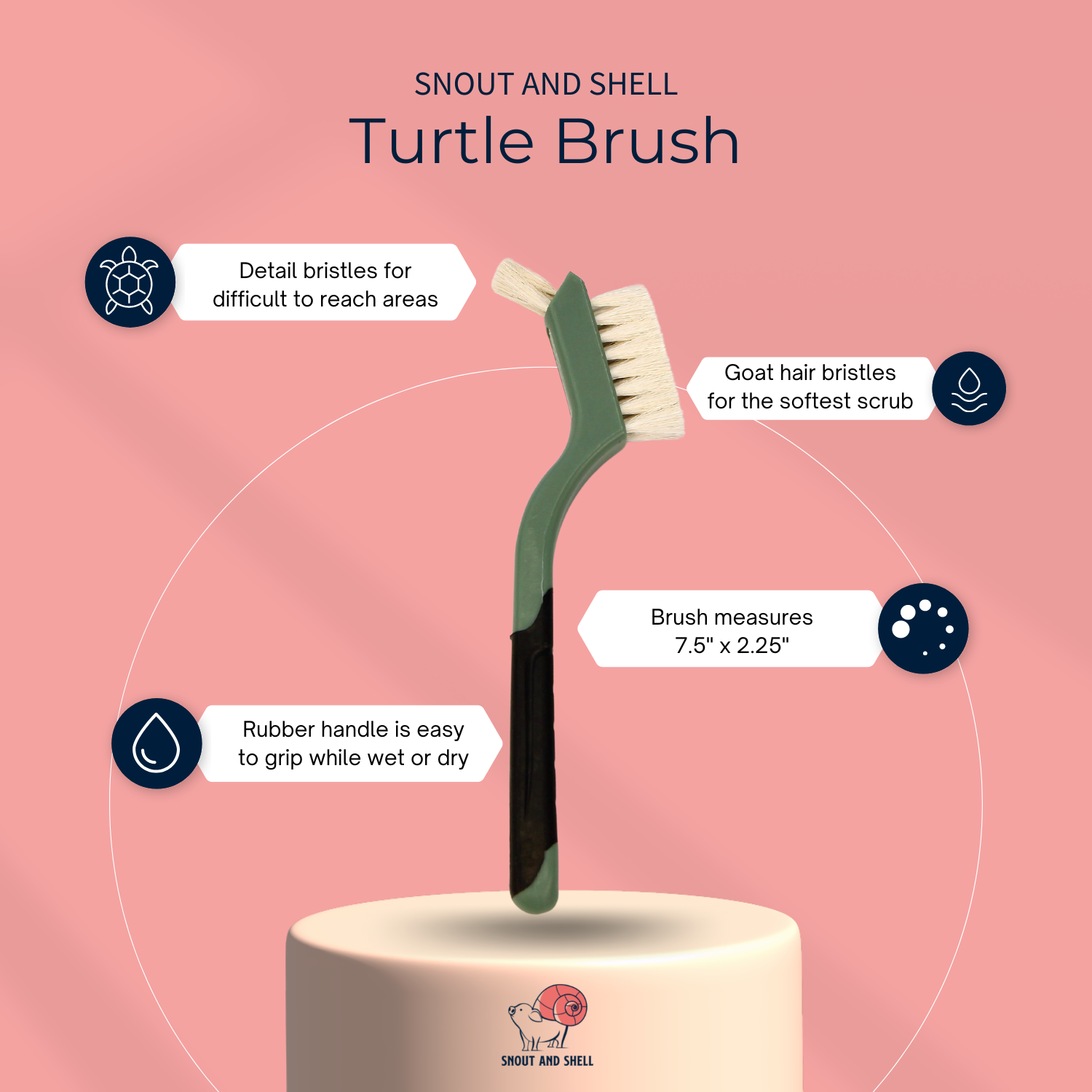 Turtle Cleaning Brush Pink