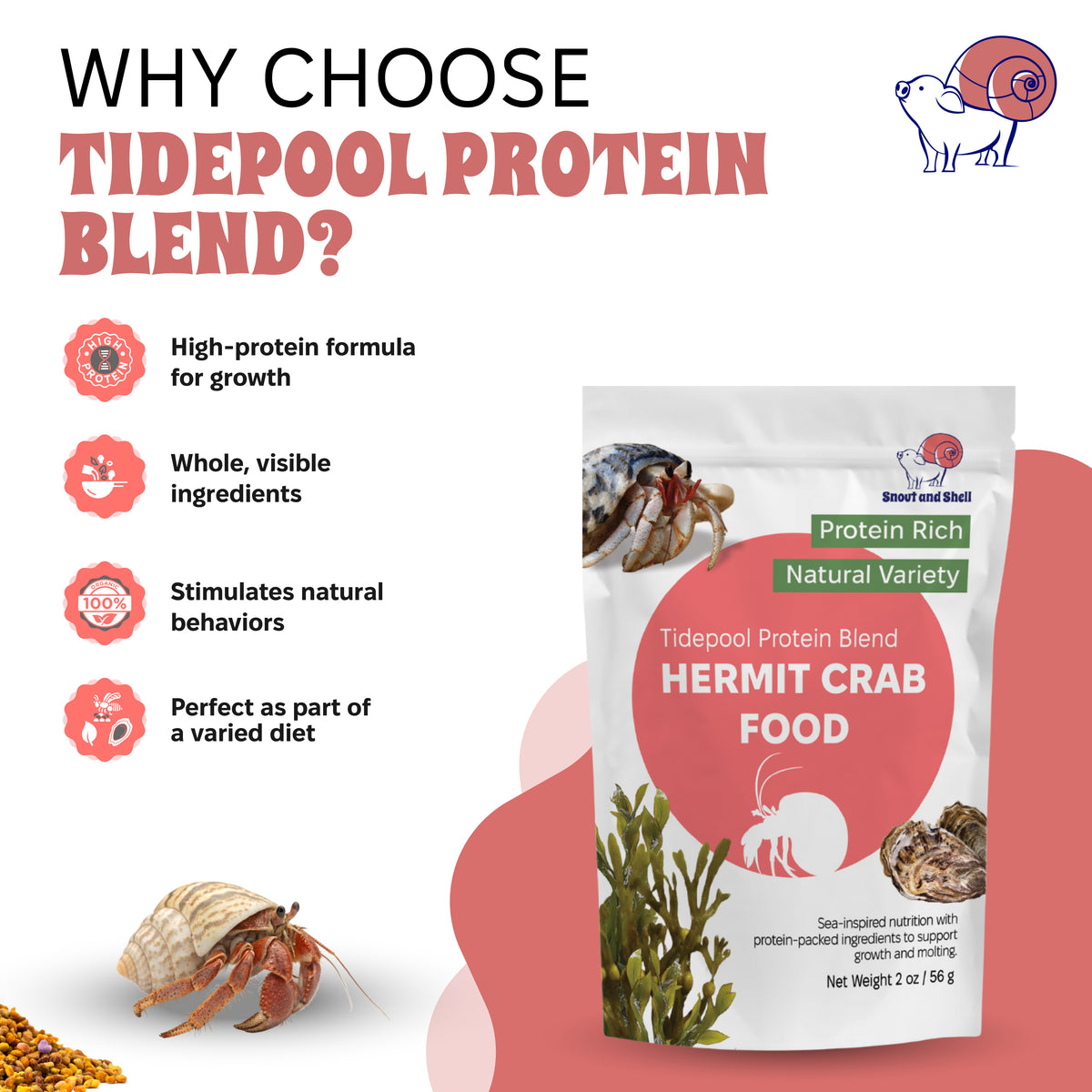 Tidepool Protein Blend Hermit Crab Food – 2 oz / 56 g