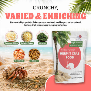 Hermit crab food package with ingredients