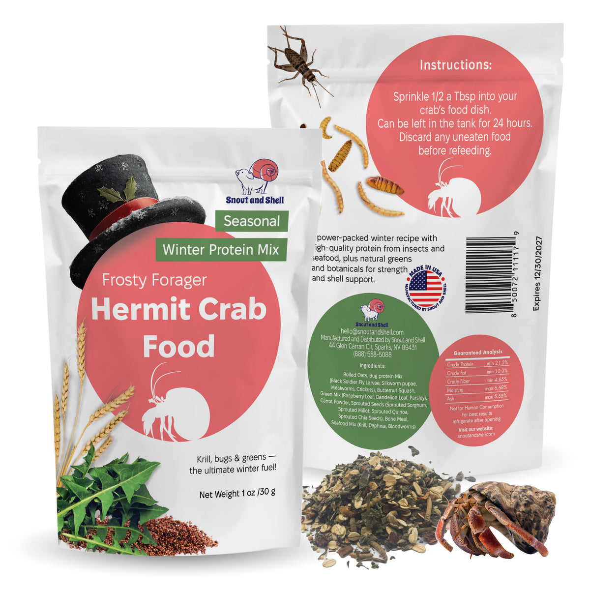 Frosty Forager Winter Protein Mix Premium Hermit Crab Food - Limited Edition