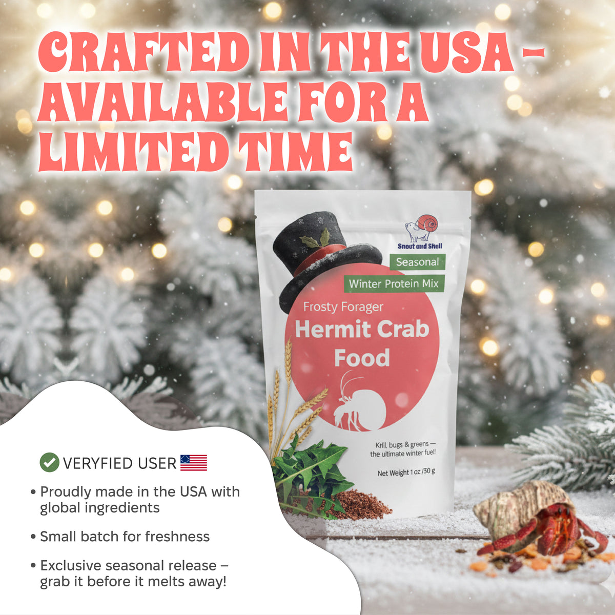 Frosty Forager Winter Protein Mix Premium Hermit Crab Food - Limited Edition