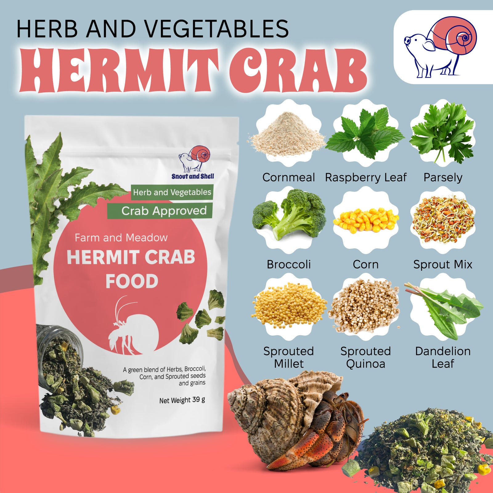 Farm and Meadow Hermit Crab Food