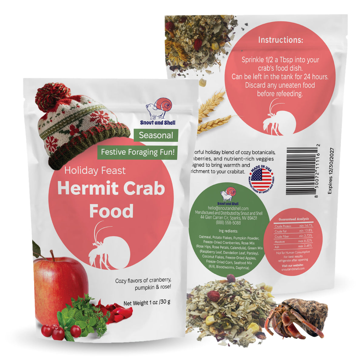 Holiday Feast Premium Hermit Crab Food -  Limited Edition