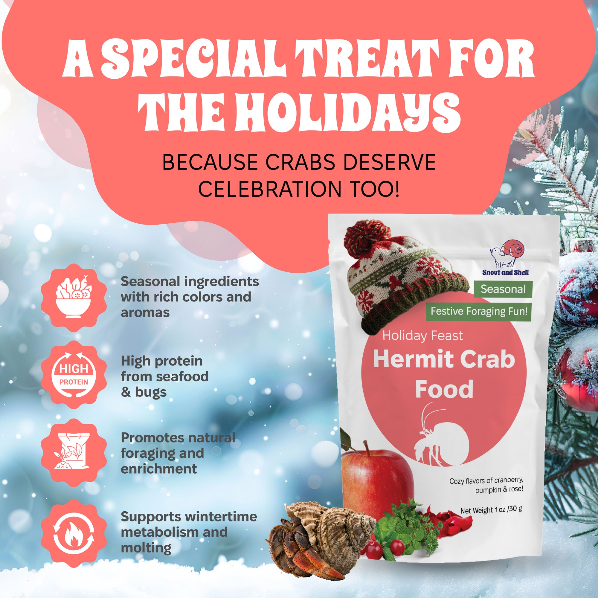 Holiday Feast Premium Hermit Crab Food -  Limited Edition