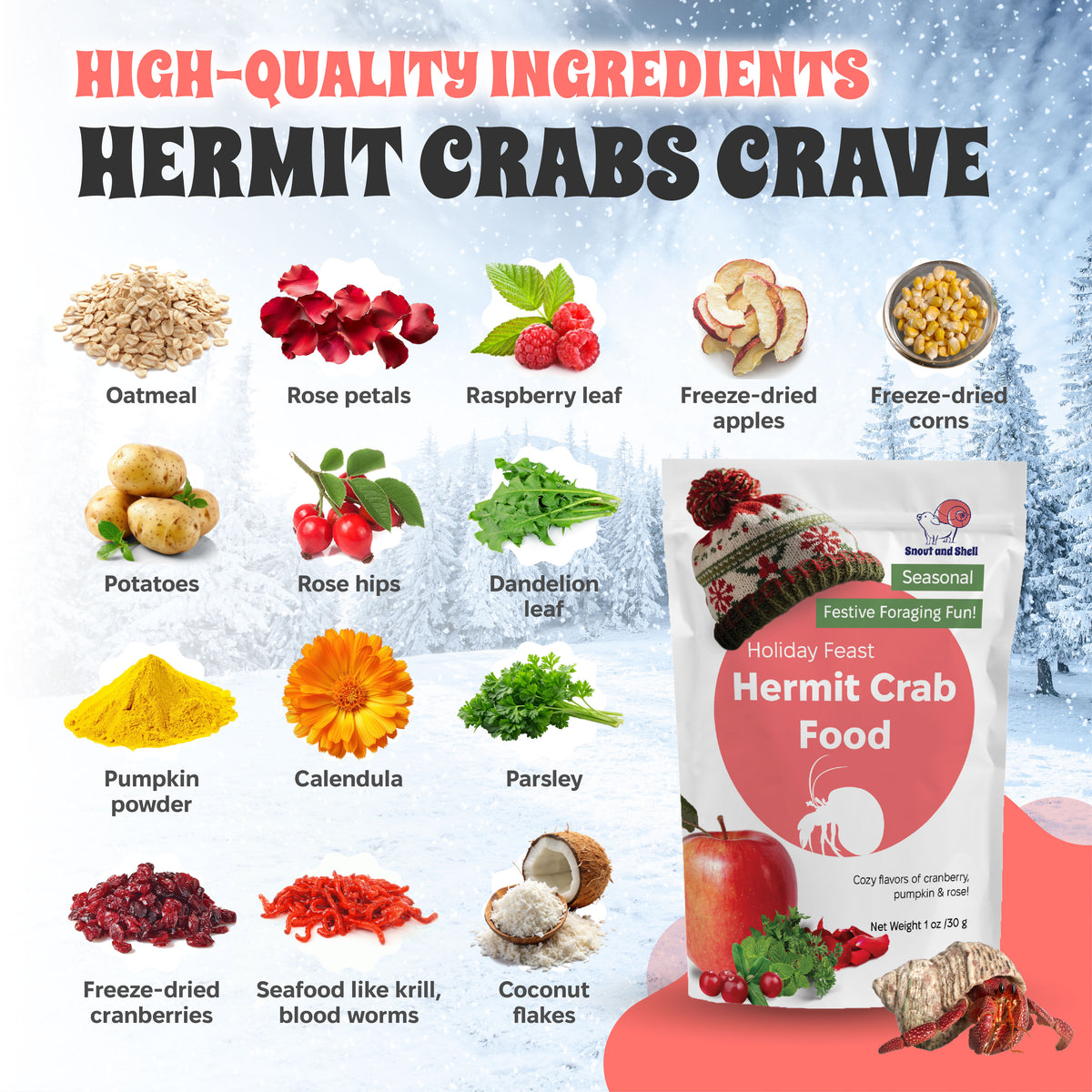 Holiday Feast Premium Hermit Crab Food -  Limited Edition