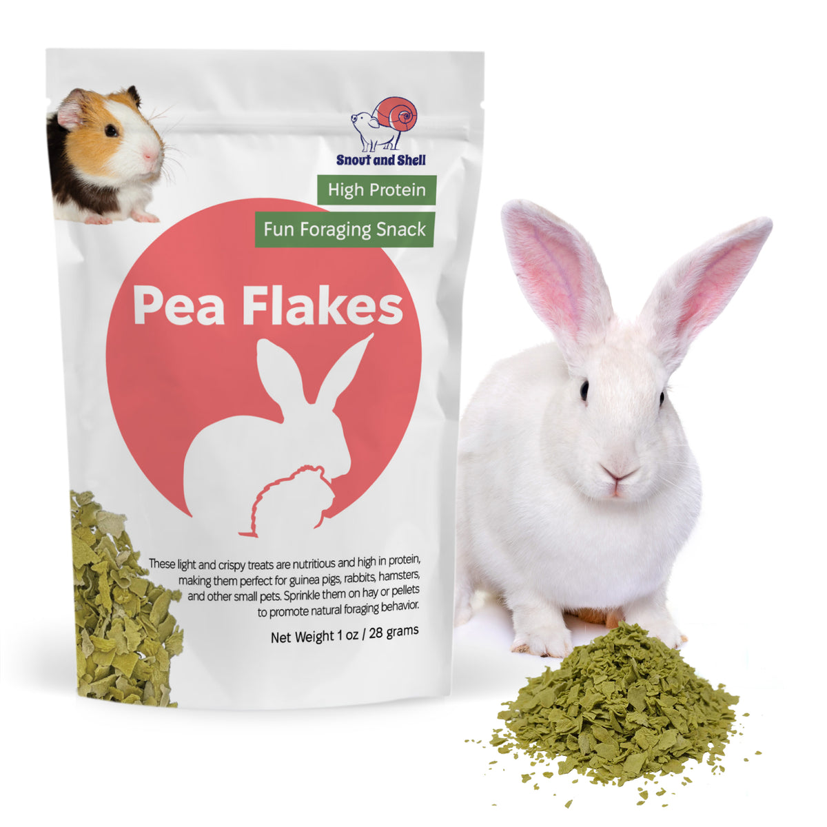 Pea Flakes for Small Pets – 2 oz (28g)