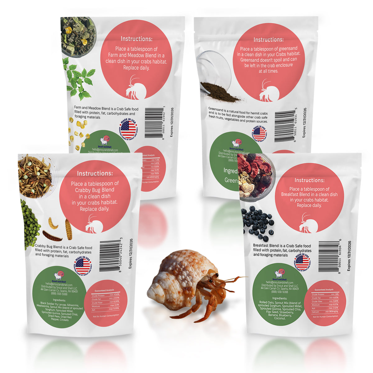 Hermit Crab Food Multipack Aquatic Pet Animal Snack Treat